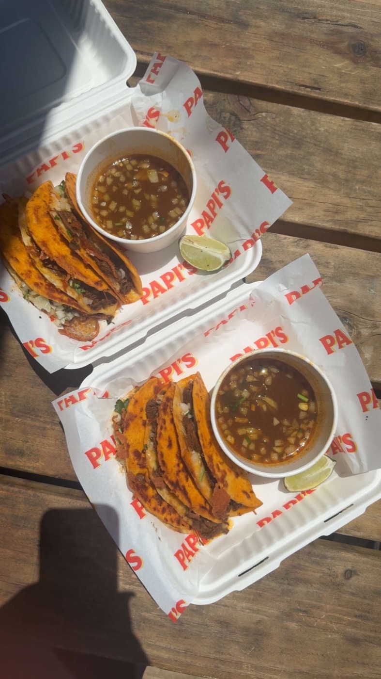 Birria tacos at Papi's
